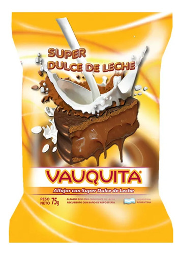 Alfajor Vauquita Super Ddl 72g - Caja X 24un