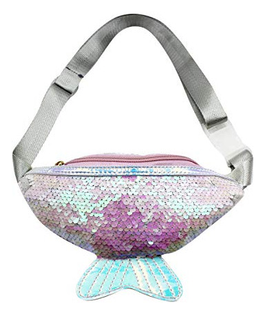 Fanny Pack Niñas Jumisee, Purse Holográfico, Cola Sirena,