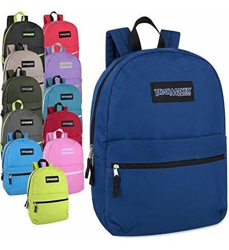 24 Pack- Classic 17 Inch Backpacks In Bulk Wholesale Back Pa