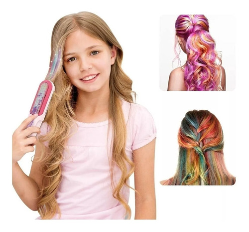 Set Peluqueria Decora Tu Pelo Pintura Lavable Glitter Nenas