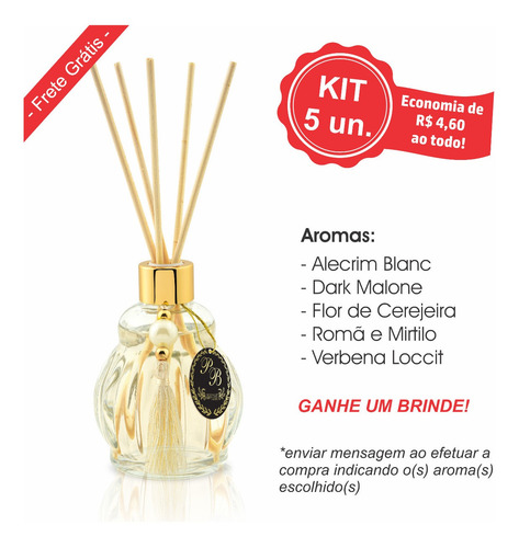 Kit Difusor Premium 250 Ml Vidro (5un.)