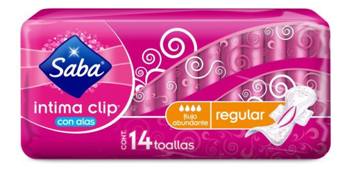 Saba Intima Clip Con Alas Paquete Con 14 Toallas Regular