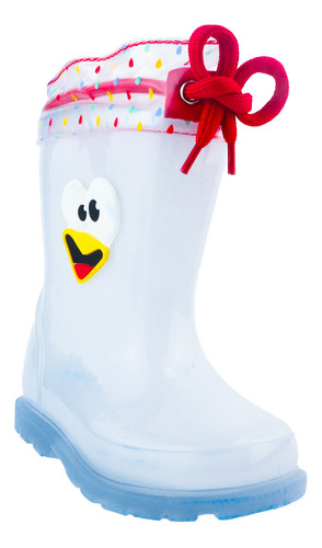 Bota Lluvia Niños Ajustable Pollito Botitas Cristal 612-br