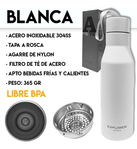 Imagen 3 de 10 de Botella Térmica Deportiva 750 Ml Acero Inoxidable Explorer