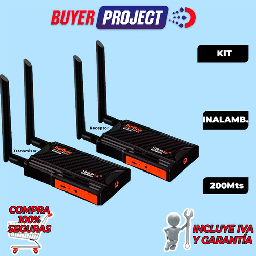 Adaptador Kit Extensión Activo Hdmi Por Wifi 200mts Tx+ Rx