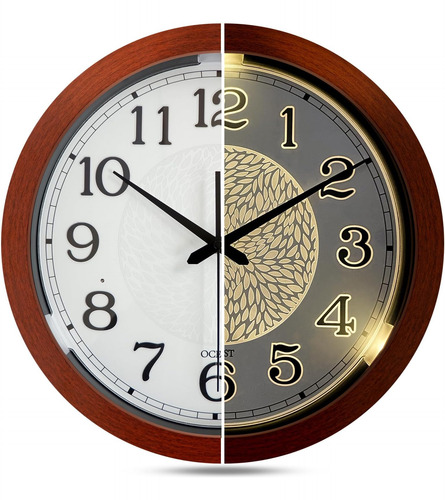 Reloj De Pared Ocest Con Luz Nocturna De 13 Pulgadas