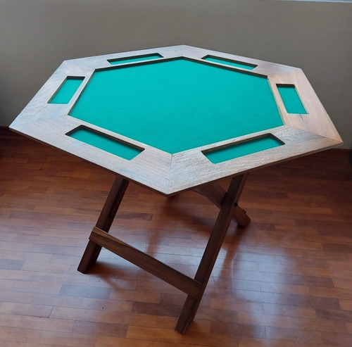 Mesa De Juegos De Madera 6 Puestos Plegable