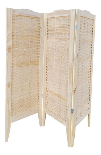 Imagen 3 de 3 de Biombo Plegable 60x176cm Madera Trenzada Precio Por Hoja