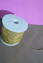 Comprar Cadena Plana Dorada De Aluminio. Insumos Para Bisuteria
