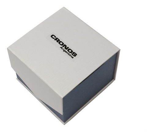 Reloj Cronos Tempus Silver Fecha A.inox Ultra Fino Resist A Malla Plateado Bisel Plateado Fondo Blanco