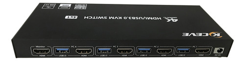 Conmutador 3.0hdmi Kvm Kvm 2/4 Usb Para Ordenadores Y 2 Moni