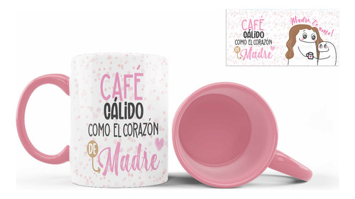 Taza Interior De Color, Flork Mamá, Cafe Calido, 11oz