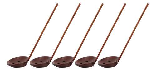 Cuchara De Madera Japonesa, 5 Cucharas, Mango Robusto, Mano
