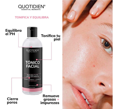 Imagen 5 de 7 de 1 Kit Limpieza Facial Quotidien - Limpiador + Tonico