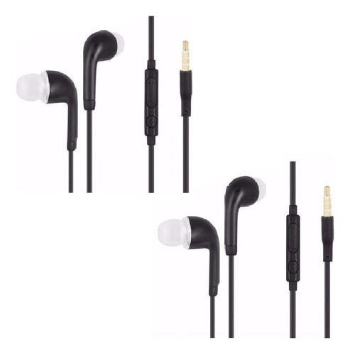 Oferta 2x1 Audifono Manos Libres Tipo J5 Negro Aux 3.5 Duo