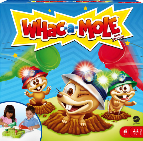 Mattel Games, Whac A Mole, Juego De Mesa Para Niños, De 1 O