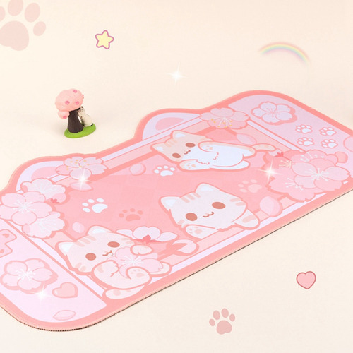 Alfombrilla De Ratón Kawaii Extra Grande Para Adorables Gato