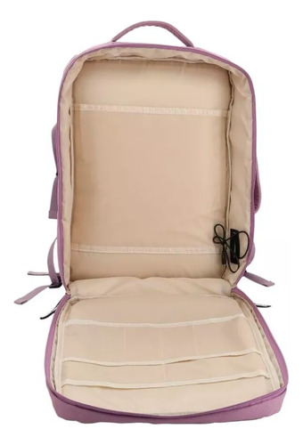 Mochila Viajera Cabina Portanotebook Agarrate Catalina Beige Beige