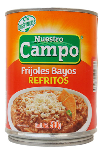Frijoles Bayos Refritos, Nuestro Campo. 580 G