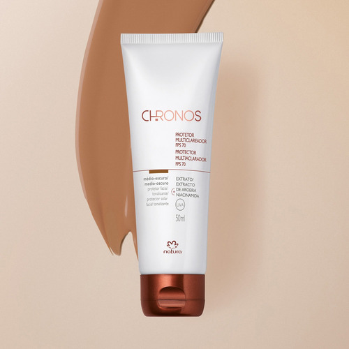 Protetor Multiclareador Chronos Médio Claro 70 Fps 50ml Normal Dia