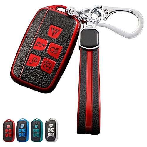 For Land Rover Key Fob Cover With Keychain Soft Tpu Lea...