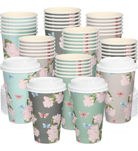 Paquete De 80 Tazas De Café Florales Para Baby Shower Con Ta