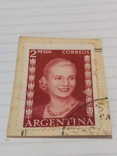 Estampilla.   Eva Perón           2 Pesos           (5)     