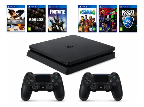 Sony Playstation4 Ps4 Slim 500gb 2controles 6 Jogos Digitais