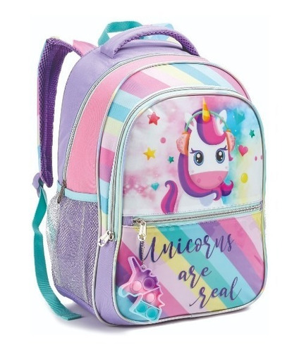 Mochila De Costas Meninas Escolar Infantil Unicórnio Grande