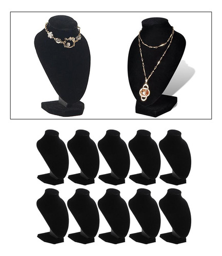 Collar De 10 Piezas De Joyería De Terciopelo Negro