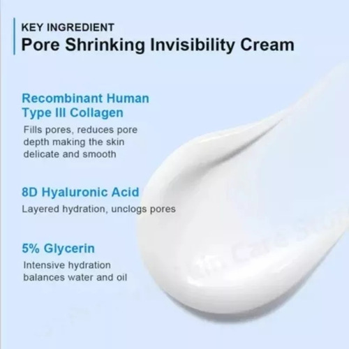 / Crema Facial Reductora De Poros Con Ácido Hialurónico 8d,