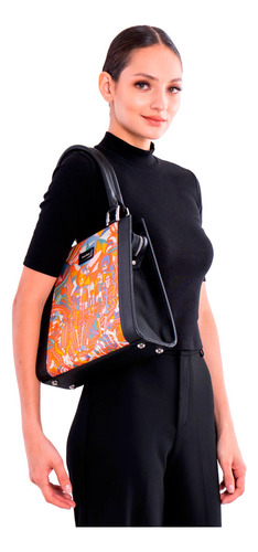 Bolsa Yaab Negro Viaje Al Mictlán Naranja Color Naranjabsynvm