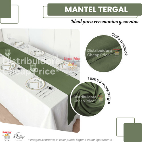 10 Camino De Mesa Tergal Mate +1 Gratis 30x3m Fiesta. Picky®