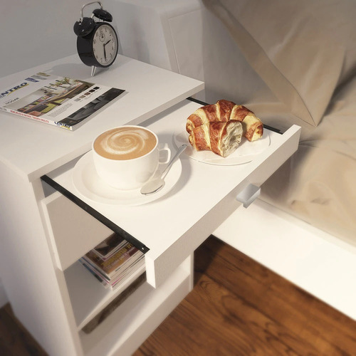Imagen 8 de 8 de Mesa De Luz Con Desayunador Centro Estant Mld Kromo-s