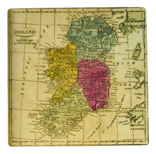 Imprimir De 1808 Mapa De Irlanda Y Océanos Mp Cojín D...