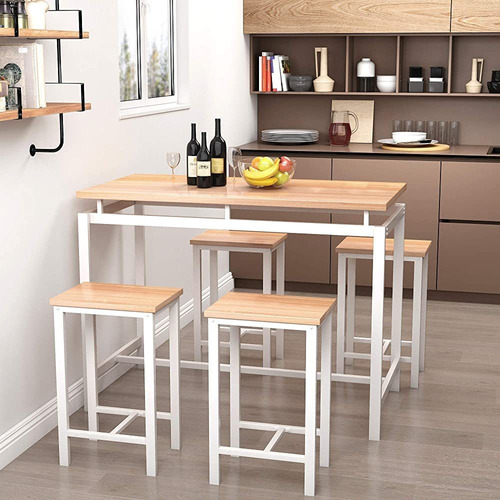 Recaceik 5 Pcs Juego De Mesa De Comedor, Mesa De Cocina Mode