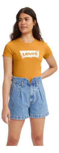 Playera Levis Mujer Perfect T-shirt Amarilla Original 1761