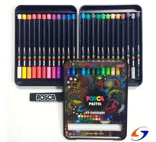 Óleo Pastel Posca x 24 Colores Caja Estuche Dibujo — El Rey del  entretenimiento