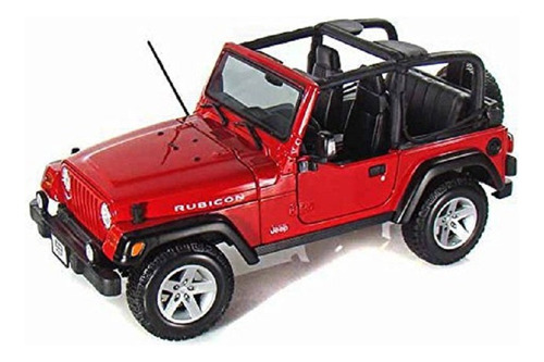 Maisto  Jeep Wrangler Rubicon 1:18 Diecast Model Car, Rojo