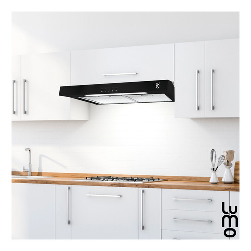 Campana Cocina Extractora De Pared 60 Cm Acero Inox Luz Led Color Negro