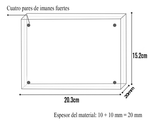 Jy .. Porta-retrato Magnético De Acrílico Com Moldura Dupla