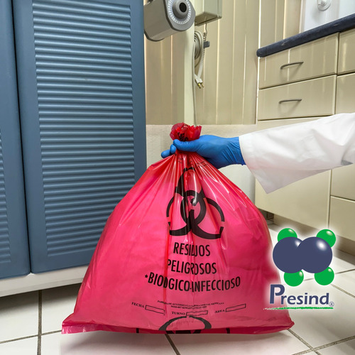 Bolsa Rpbi Para Residuos Peligrosos 55x60, 100 Bolsas