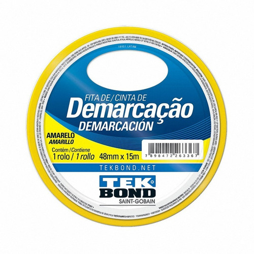 Cinta Demarcacion Tekbond Amarillo 48mm X 15m 