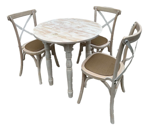 Set De 4 Sillas De Madera Estilo Eventos Con Mesa De Comedor