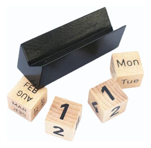 Calendario De Madera Creativo, Bloques De Negro