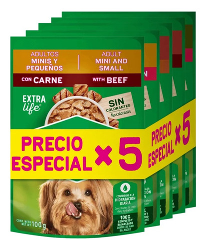 Dog Chow Pack Surtido $especial 5 Sobres 100 Grs