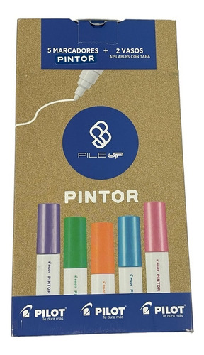Imagen 6 de 7 de Marcadores Pilot Set Con 2 Vasos Y 5 Marcadores Para Decorar