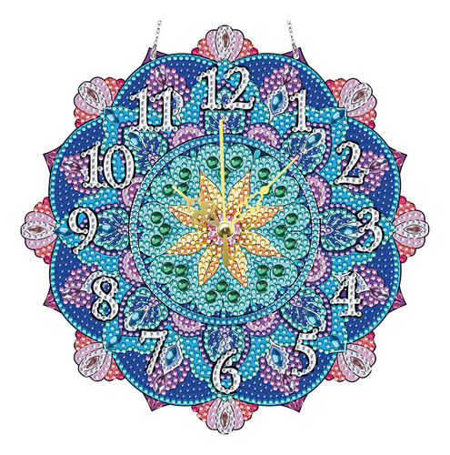 Reloj De Diamante Con Cristal Mandala Hecho A Mano, Pintado