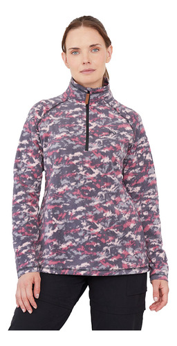 Polar Outdoor Mujer Half Zipper Print Morado Corona