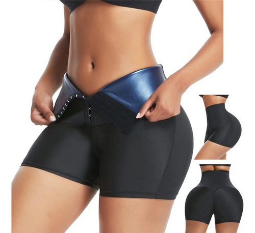 Shaped Shorts Sauna Effect High Waisted Track Pants